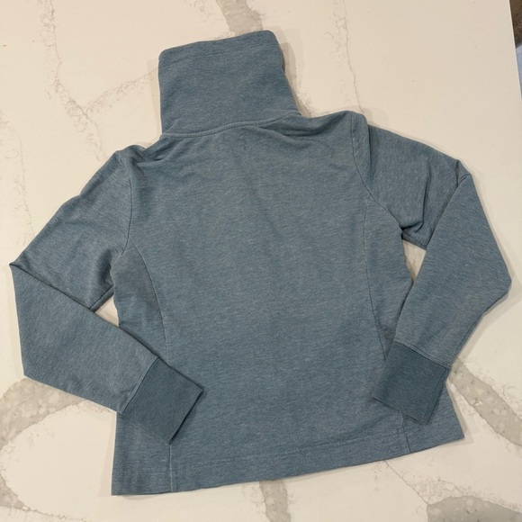 Banana Republic Full Zip Turtle Neck Sweater Jacket Women’s Large Teal Blue Cozy - Picture 8 of 8